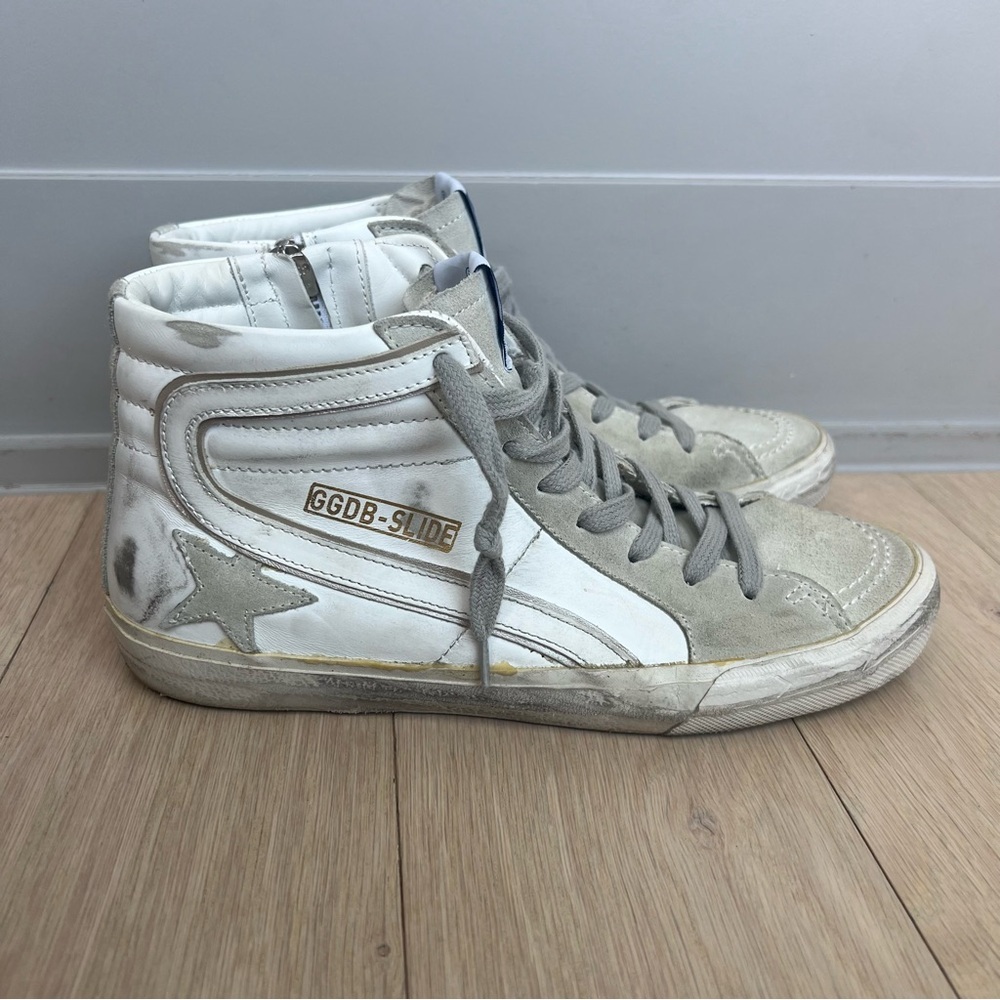 Golden Goose Women's Slide High Top Sneakers in White - Picture 2 of 11